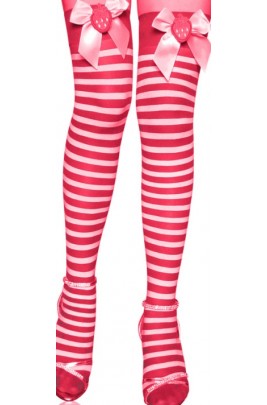 Thigh high Red-White Stripe stockings