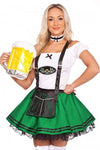 Premium Oktoberfest Green Lederhosen Dirndl German Couple Costumes