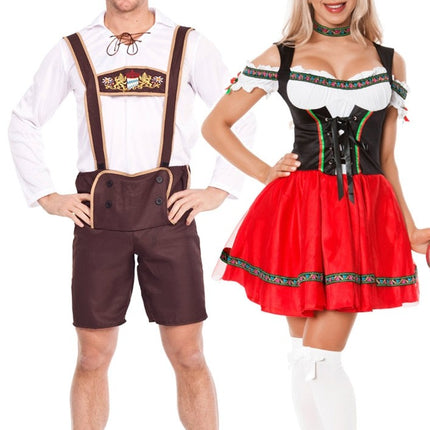 Couples Red Oktoberfest German Costume