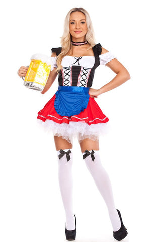 Women's Premium Oktoberfest Beer Maid Costume – German Wench Fancy Dress for Halloween