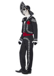 Premium Men's Day of the Dead costume for Halloween featuring a skeleton in a Mexican Bond outfit