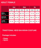 Premium SWEET TRADITIONAL DELUXE HEIDI BAVARIAN COSTUME
