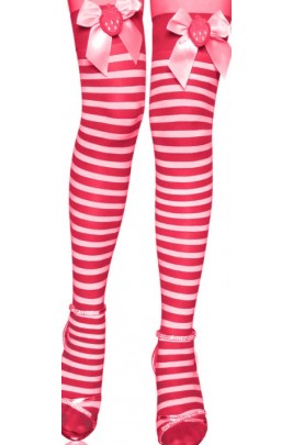 Thigh High Red-White Stockings (One-Size Fits All)