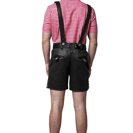The Hans (Black) Premium Mens Black Lederhosen Oktoberfest Leather Costume