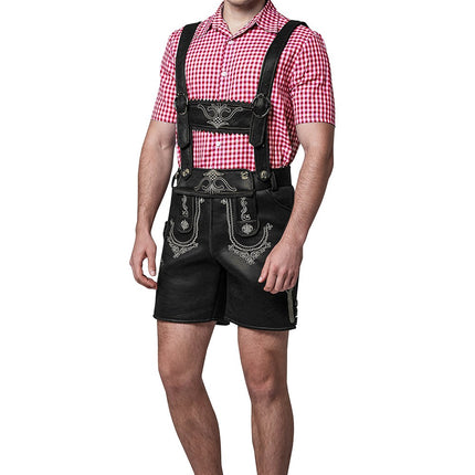 The Hans (Black) Premium Mens Black Lederhosen Oktoberfest Leather Costume