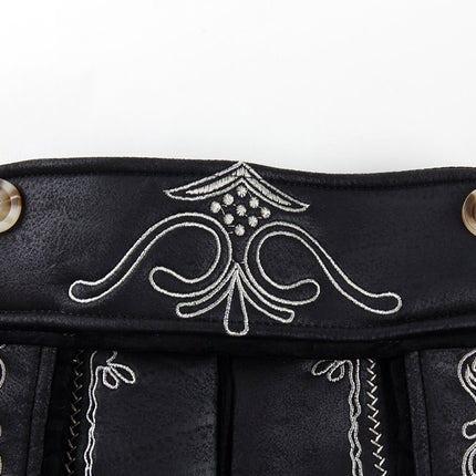 The Hans (Black) Premium Mens Black Lederhosen Oktoberfest Leather Costume