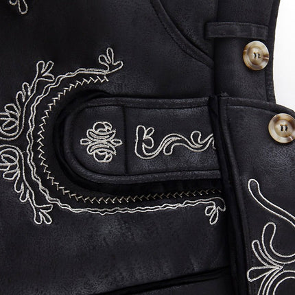 The Hans (Black) Premium Mens Black Lederhosen Oktoberfest Leather Costume