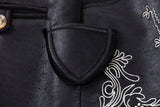 THE HANS (BLACK) Premium Mens Black Lederhosen Oktoberfest German Fancy Dress Costume PU Leather