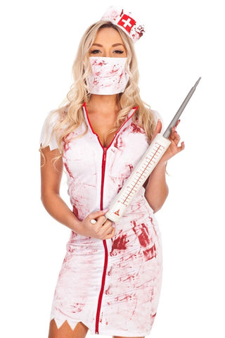 Premium Halloween Bloody Zombie Nurse Costume for Women