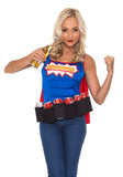 Premium Adult Oktoberfest Super Six-Pack Beer Girl Hero Superhero Halloween Fancy Dress Costume