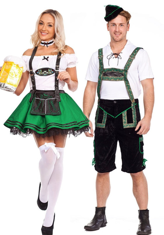 Oktoberfest Green Matching Couples Costumes