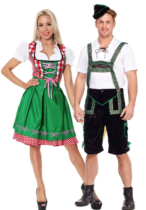 Oktoberfest Green Vintage Matching Couple Costumes