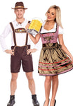 Premium Couples Oktoberfest Heidi Beer Maid Lederhosen Costume