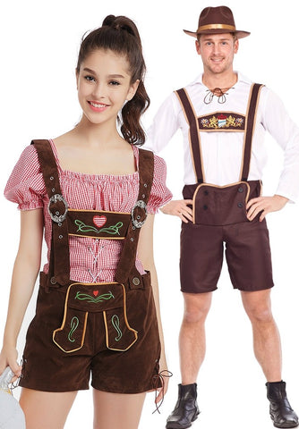 PREMIUM Couple Beer Maid Bavarian Lederhosen Costume