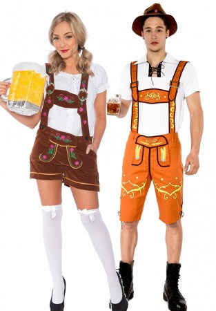 Premium Oktoberfest Lederhosen Traditional Couple Costumes