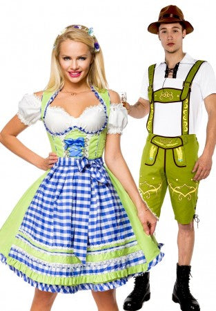 Oktorberfest Matching Lederhosen Dirndl Couples Costumes