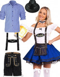 Premium Oktoberfest Blue German Beer Couple Costumes