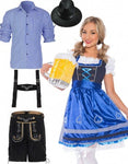 Premium Oktoberfest Beer Maid Dirndl German Couple Costumes