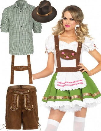 Oktoberfest Green Matching Couple Costumes