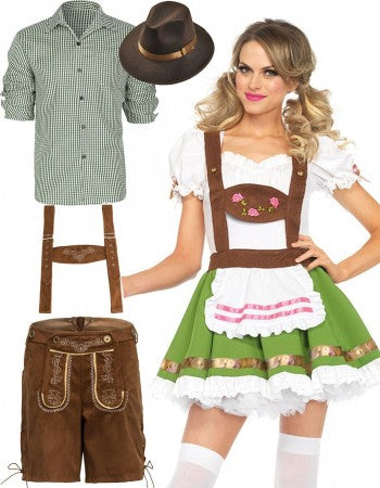 Oktoberfest Green Matching Couple Costumes