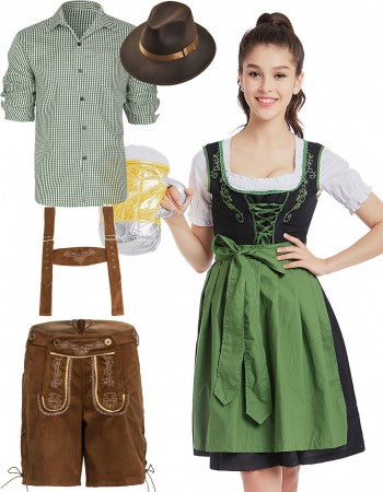Oktoberfest Dirndl German Lederhosen Couple
