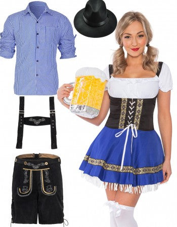 Premium Oktoberfest Beer Maid Vintage Couple Costumes