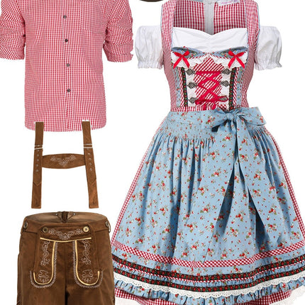 Oktoberfest Couple Lederhosen & Dirndl Costumes