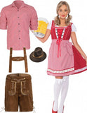 Premium Oktoberfest Red Lederhosen Beer Garden Couple Costumes
