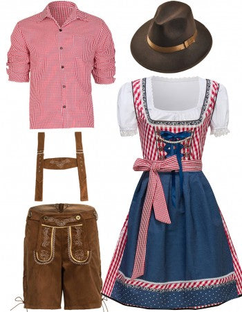 Oktoberfest Lederhosen Alpine Couple Costumes