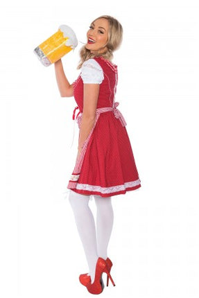 Matching Oktoberfest Red Lederhosen Couple Costumes