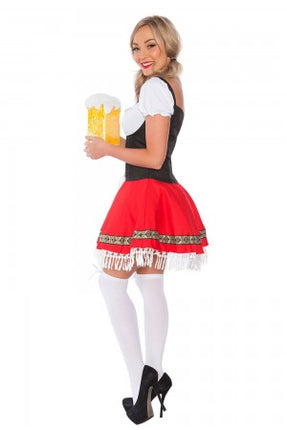 Oktoberfest Red Lederhosen Couple Costumes