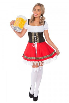 Oktoberfest Red Lederhosen Couple Costumes