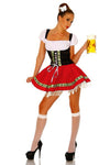 The Red Hanna: Premium Ladies Beer Maid Costume Wench German Heidi Oktoberfest Gretchen Fancy Dress