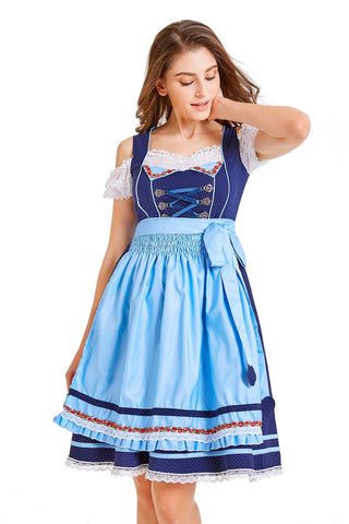 Hot German Beer Maid Outfit Factory Sale Ladies Oktoberfest Beer Maid Costume Wench German Dirdnl Gretchen - Foto 6