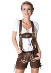 Premium Ladies Oktoberfest German Bavarian Beer Maid Vintage Costume Lederhosen