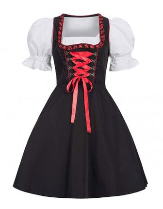 Oktoberfest Red Lederhosen Couple Costumes