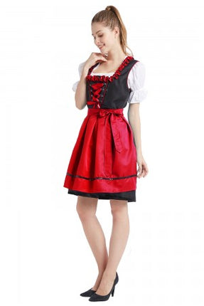 Oktoberfest Red Lederhosen Couple Costumes