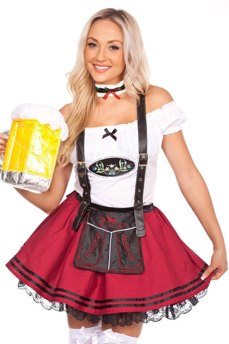The Saskia (Red) Oktoberfest Beer Maid Costume