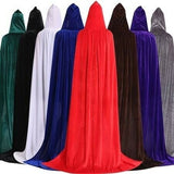 Premium Adult Red Hooded Cape Wizard Costume made of velvet