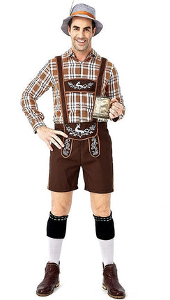 Men’s Oktoberfest Costume – Lederhosen German Bavarian Beer Outfit – Complete Set