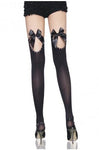 Thigh High Sheer Black Stockings With Bows