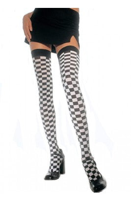 Thigh High Checkered Stockings (One-Size Fits All)